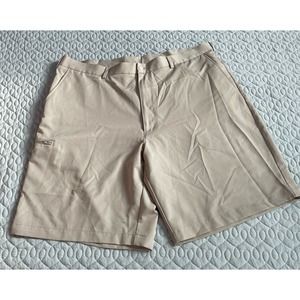 Men’s Grand Slam Golf Shorts Tan Zip Pocket 42